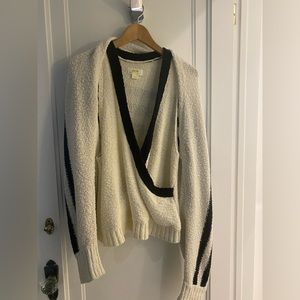 Maeve knitted shrug with matching knit vest. Black and white